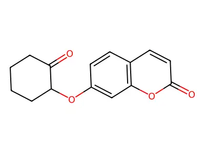 7-[(2-oxocyclohexyl)oxy]-2H-chromen-2-one structure