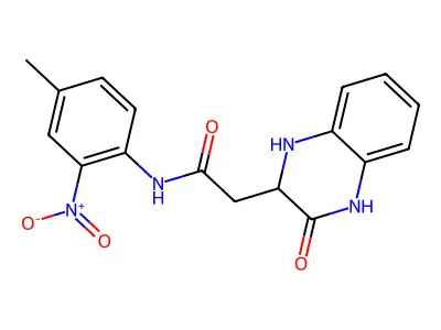N-(4-methyl-2-nitrophenyl)-2-(3-oxo-1,2,3,4-tetrahydroquinoxalin-2-yl)acetamide structure