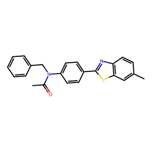 N-benzyl-N-[4-(6-methyl-1,3-benzothiazol-2-yl)phenyl]acetamide structure