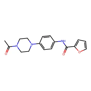 N-[4-(4-acetyl-1-piperazinyl)phenyl]-2-furamide structure