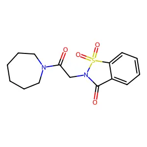 2-(2-(azepan-1-yl)-2-oxoethyl)benzo[d]isothiazol-3(2H)-one 1,1-dioxide structure