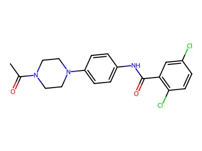 N-[4-(4-acetylpiperazin-1-yl)phenyl]-2,5-dichlorobenzamide structure