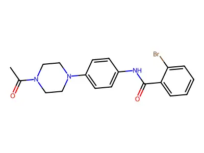 N-[4-(4-acetylpiperazin-1-yl)phenyl]-2-bromobenzamide structure