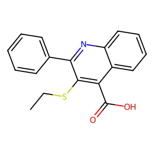 3-(Ethylthio)-2-phenylquinoline-4-carboxylic acid structure