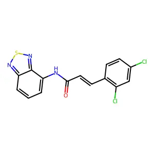 (E)-N-(2,1,3-benzothiadiazol-4-yl)-3-(2,4-dichlorophenyl)prop-2-enamide structure