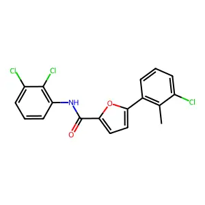 5-(3-chloro-2-methylphenyl)-N-(2,3-dichlorophenyl)furan-2-carboxamide structure