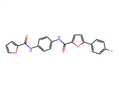 5-(4-fluorophenyl)-N-[4-(furan-2-carbonylamino)phenyl]furan-2-carboxamide structure