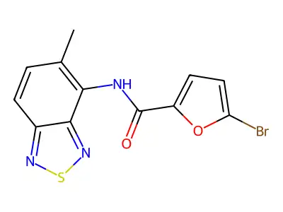 5-bromo-N-(5-methyl-2,1,3-benzothiadiazol-4-yl)furan-2-carboxamide structure