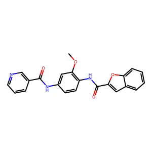 N-[4-(1-benzofuran-2-carbonylamino)-3-methoxyphenyl]pyridine-3-carboxamide structure