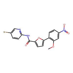 N-(5-bromopyridin-2-yl)-5-(2-methoxy-4-nitrophenyl)furan-2-carboxamide structure