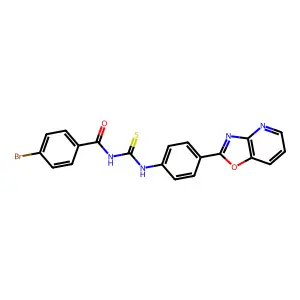 4-bromo-N-[[4-([1,3]oxazolo[4,5-b]pyridin-2-yl)phenyl]carbamothioyl]benzamide structure