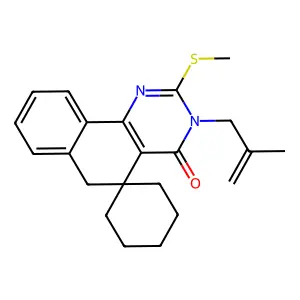 3-(2-methylprop-2-enyl)-2-methylsulfanylspiro[6H-benzo[h]quinazoline-5,1'-cyclohexane]-4-one structure