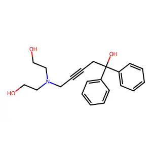 5-[Bis(2-hydroxyethyl)amino]-1,1-diphenylpent-3-yn-1-ol structure