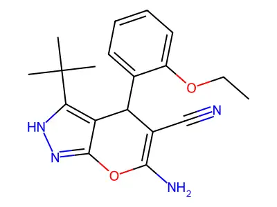 6-Amino-3-tert-BU-4-(2-ethoxy-PH)1,4-dihydropyrano(2,3-C)pyrazole-5-carbonitrile structure