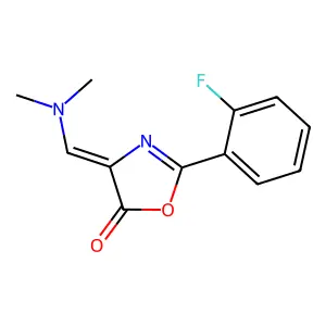 (4Z)-4-(dimethylaminomethylidene)-2-(2-fluorophenyl)-1,3-oxazol-5-one structure