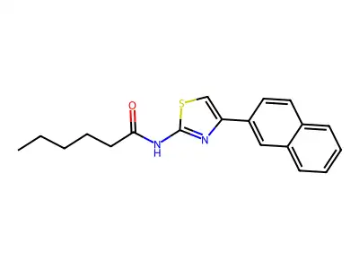 N-(4-naphthalen-2-yl-1,3-thiazol-2-yl)hexanamide structure