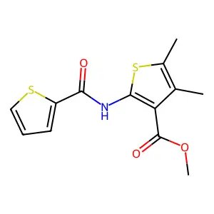 Methyl 4,5-dimethyl-2-[(2-thienylcarbonyl)amino]-3-thiophenecarboxylate structure