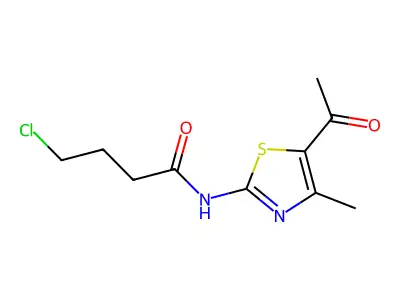 N-(5-acetyl-4-methyl-1,3-thiazol-2-yl)-4-chlorobutanamide structure
