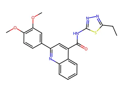 2-(3,4-dimethoxyphenyl)-N-(5-ethyl-1,3,4-thiadiazol-2-yl)quinoline-4-carboxamide structure