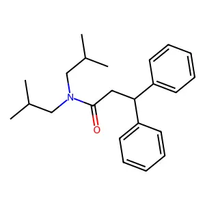 N,N-diisobutyl-3,3-diphenylpropanamide structure
