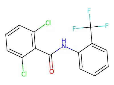 2,6-dichloro-N-[2-(trifluoromethyl)phenyl]benzamide structure