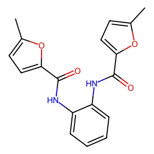 5-methyl-N-[2-[(5-methylfuran-2-carbonyl)amino]phenyl]furan-2-carboxamide structure
