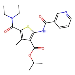 propan-2-yl 5-(diethylcarbamoyl)-4-methyl-2-(pyridine-3-carbonylamino)thiophene-3-carboxylate structure