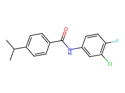 N-(3-chloro-4-fluorophenyl)-4-propan-2-ylbenzamide structure