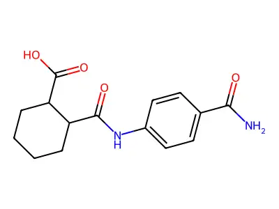 2-[(4-Carbamoylphenyl)carbamoyl]cyclohexane-1-carboxylic acid structure