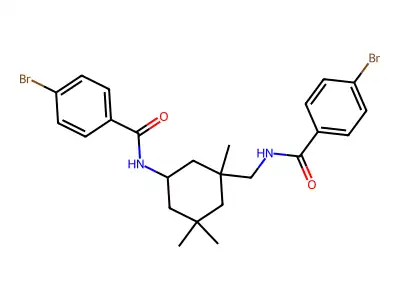 4-bromo-N-(3-{[(4-bromobenzoyl)amino]methyl}-3,5,5-trimethylcyclohexyl)benzamide structure