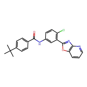 4-tert-butyl-N-(4-chloro-3-[1,3]oxazolo[4,5-b]pyridin-2-ylphenyl)benzamide structure