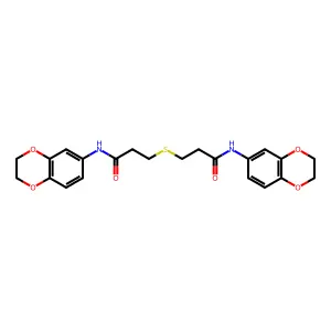 3,3'-sulfanediylbis[N-(2,3-dihydro-1,4-benzodioxin-6-yl)propanamide] structure