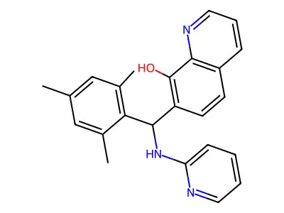 7-[Mesityl(2-pyridinylamino)methyl]-8-quinolinol structure