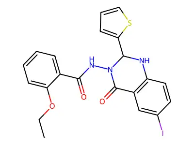 2-ethoxy-N-(6-iodo-4-oxo-2-(2-thienyl)-1,4-dihydro-3(2H)-quinazolinyl)benzamide structure