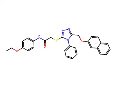 N-(4-ethoxyphenyl)-2-({5-[(2-naphthyloxy)methyl]-4-phenyl-4H-1,2,4-triazol-3-yl}sulfanyl)acetamide structure
