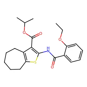 isopropyl 2-[(2-ethoxybenzoyl)amino]-5,6,7,8-tetrahydro-4H-cyclohepta[b]thiophene-3-carboxylate structure