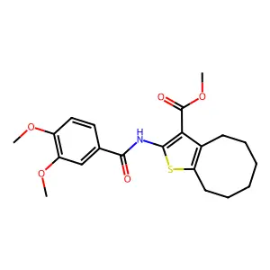 methyl 2-[(3,4-dimethoxybenzoyl)amino]-4,5,6,7,8,9-hexahydrocycloocta[b]thiophene-3-carboxylate structure