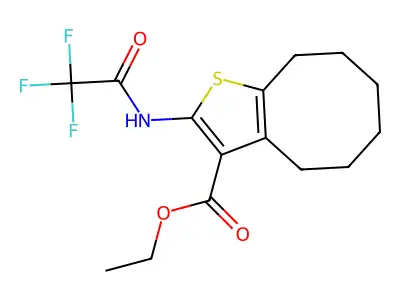 ethyl 2-[(trifluoroacetyl)amino]-4,5,6,7,8,9-hexahydrocycloocta[b]thiophene-3-carboxylate structure