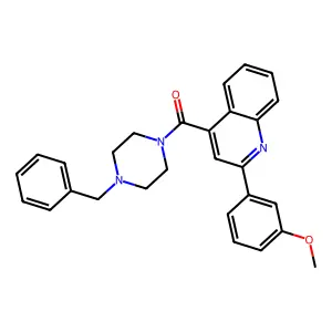 (4-Benzylpiperazin-1-yl)-[2-(3-methoxyphenyl)quinolin-4-yl]methanone structure