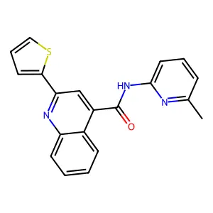 N-(6-methylpyridin-2-yl)-2-thiophen-2-ylquinoline-4-carboxamide structure