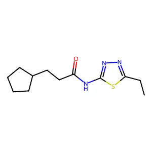3-cyclopentyl-N-(5-ethyl-1,3,4-thiadiazol-2-yl)propanamide structure