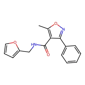 N-(furan-2-ylmethyl)-5-methyl-3-phenyl-1,2-oxazole-4-carboxamide structure