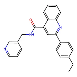 2-(4-ethylphenyl)-N-(pyridin-3-ylmethyl)quinoline-4-carboxamide structure