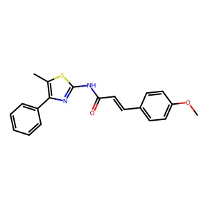(E)-3-(4-methoxyphenyl)-N-(5-methyl-4-phenyl-1,3-thiazol-2-yl)prop-2-enamide structure