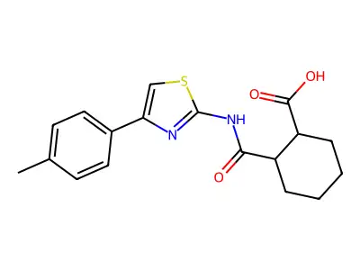 2-{[4-(4-Methylphenyl)-1,3-thiazol-2-yl]carbamoyl}cyclohexanecarboxylic acid structure