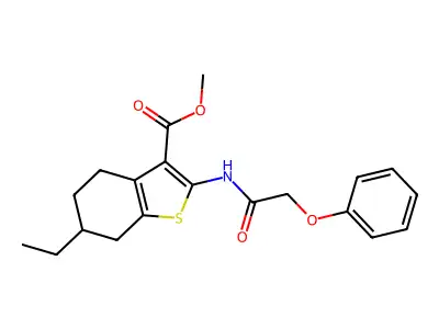 methyl 6-ethyl-2-[(phenoxyacetyl)amino]-4,5,6,7-tetrahydro-1-benzothiophene-3-carboxylate structure