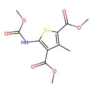 Dimethyl 5-(methoxycarbonylamino)-3-methylthiophene-2,4-dicarboxylate structure