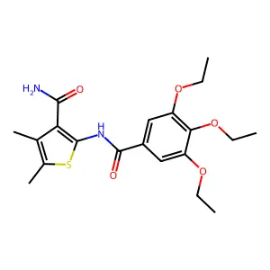 4,5-Dimethyl-2-[(3,4,5-triethoxybenzoyl)amino]thiophene-3-carboxamide structure
