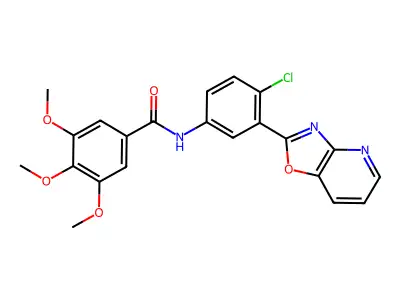 N-[4-chloro-3-([1,3]oxazolo[4,5-b]pyridin-2-yl)phenyl]-3,4,5-trimethoxybenzamide structure