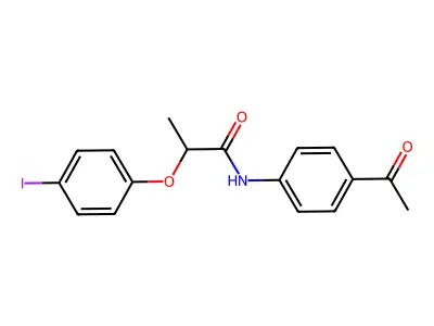 N-(4-acetylphenyl)-2-(4-iodophenoxy)propanamide structure